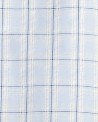 Girls Plaid Smocked Jumpsuit - Blue