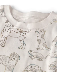 Toddler 2-Piece Organic Cotton Ribbed Pajama Set in Pet Print