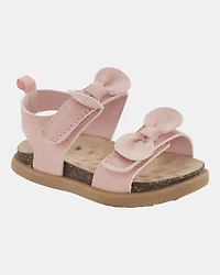 Baby Every Step® First Walker Bow Faux Cork Sandals - Pink