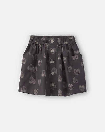 Girls Heart Twill Skirt - Black
