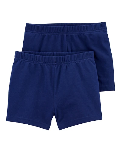 Baby Girl 2-Pack Tumbling Shorts - Navy