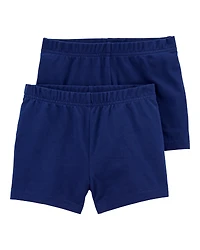 Baby Girl 2-Pack Tumbling Shorts - Navy