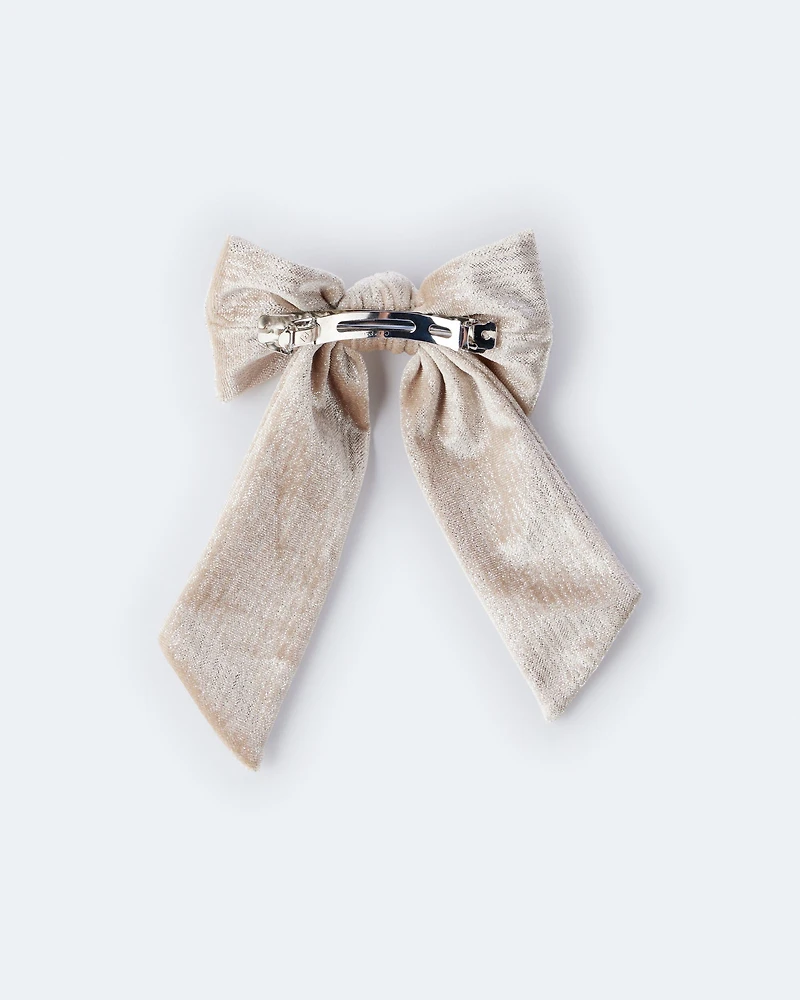 Toddler Girl Sparkle Hair Bow - Gold