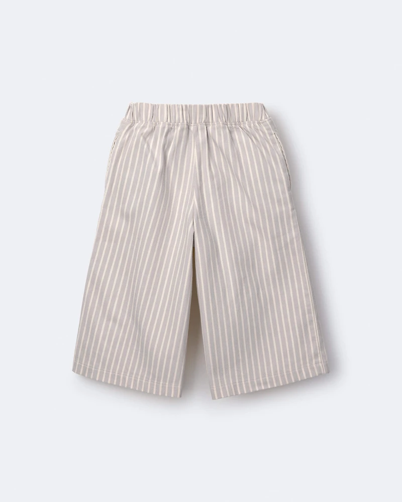 Toddler Girl Sailor Pant in Stripes - Cream/Grey