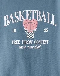 Girls Basketball Long-Sleeve Graphic Tee - Blue
