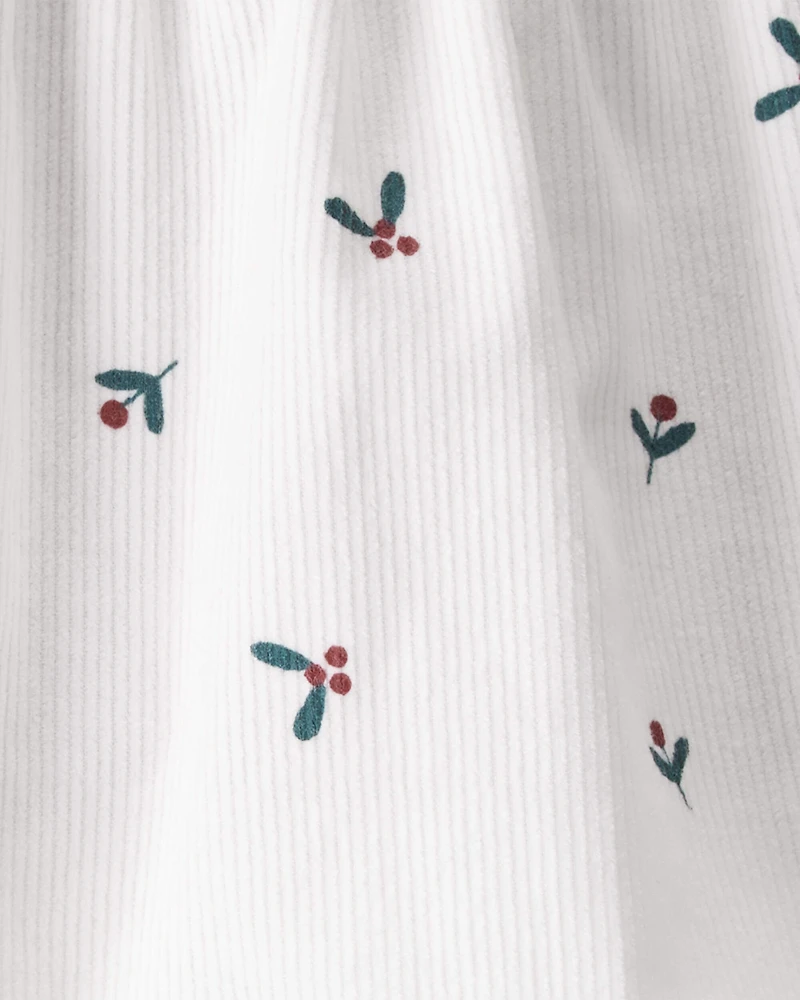 Baby Girl 3-Piece Holly Print Long-Sleeve Dress Set - White