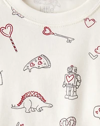 Toddler Organic Cotton Pajamas in Little Loves Print