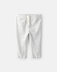 Baby Girl Rib Pull-On Leggings - Grey