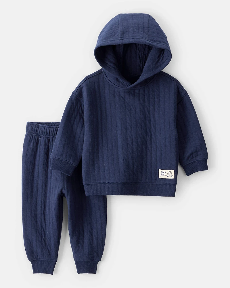 Baby Boy 2-Piece Hooded Tee & Pant Set - Navy