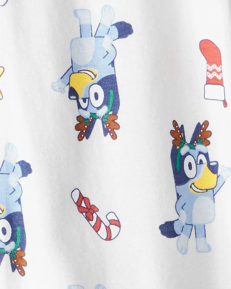 Baby Bluey™ 100% Cotton Long-Sleeve Snug Fit 1-Piece Pajamas - White