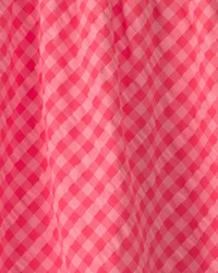 Toddler Girl Gingham Tiered Dress - Coral
