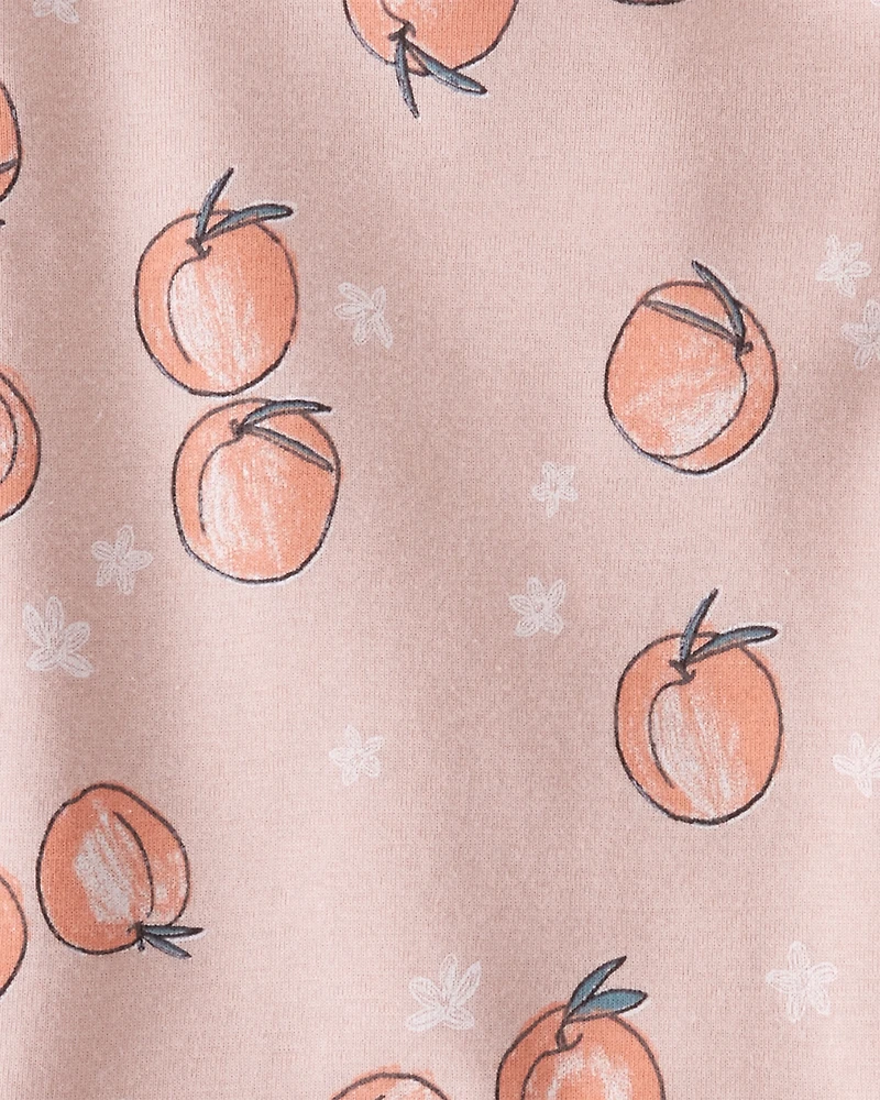 Baby Girl Organic Cotton Pajamas in Peach Print