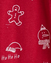 Baby Christmas 100% Cotton Snug Fit 2-Way Zip Sleep & Play Pajamas - Red