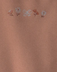 Baby Girl 2-Piece Floral Fleece Sweatshirt & Pant Set - Brown