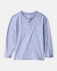 Boys Long-Sleeve Henley - Blue