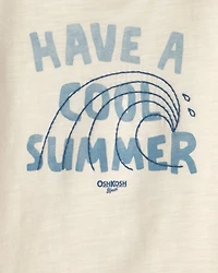 Baby Boy 'Have A Cool Summer' Wave Top - Ivory