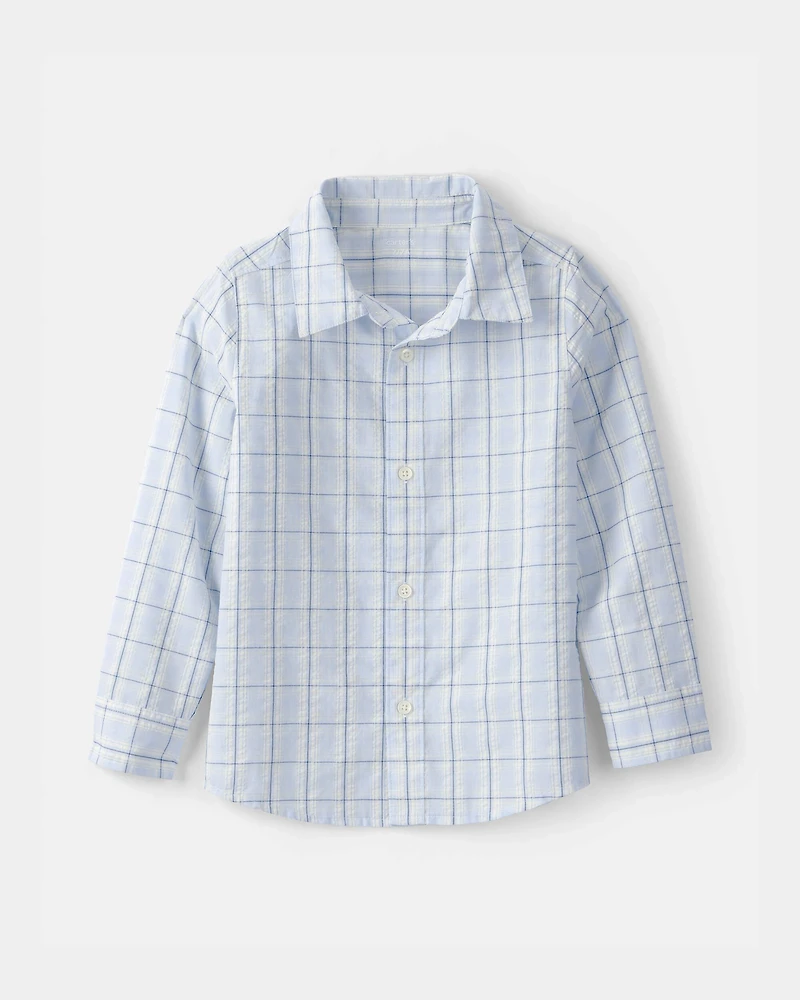 Boys 2-Piece Button-Down Shirt & Short Set - Blue