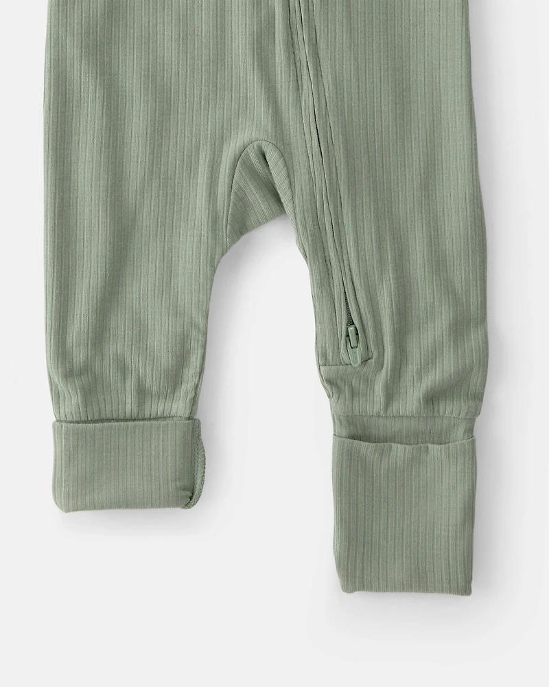 Baby 2-Way Zip PurelySoft Sleep & Play Pajama - Green