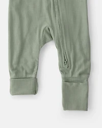 Baby 2-Way Zip PurelySoft Sleep & Play Pajama - Green