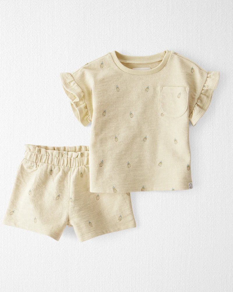 Baby Girl 2-Piece Pineapple-Print Set Made With Organic Cotton