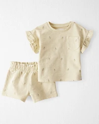 Baby Girl 2-Piece Pineapple-Print Set Made With Organic Cotton