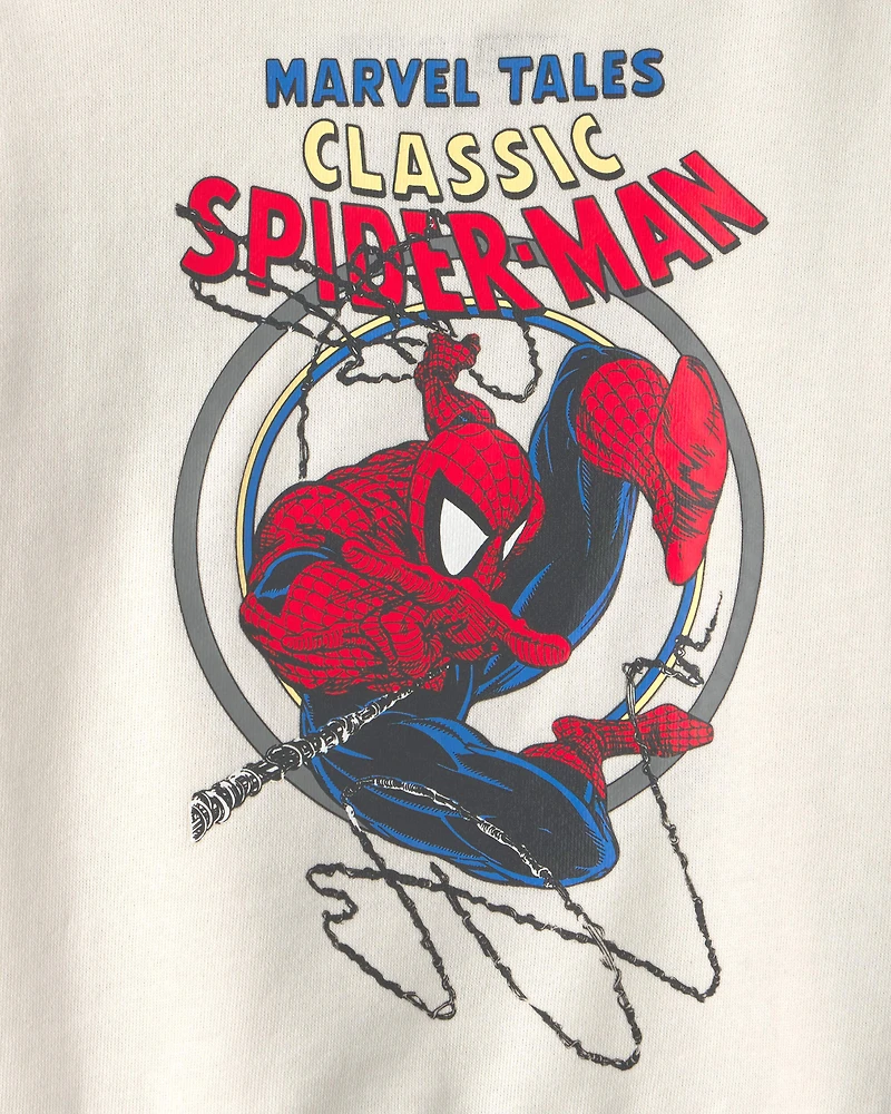 Toddler Boy ©Marvel Spider-Man French Terry Pullover Sweatshirt - Ivory