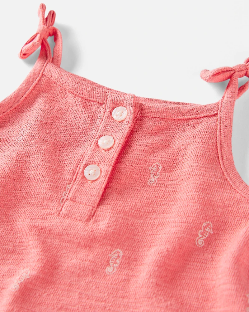Baby Romper Made with Organic Cotton in Seahorse Print