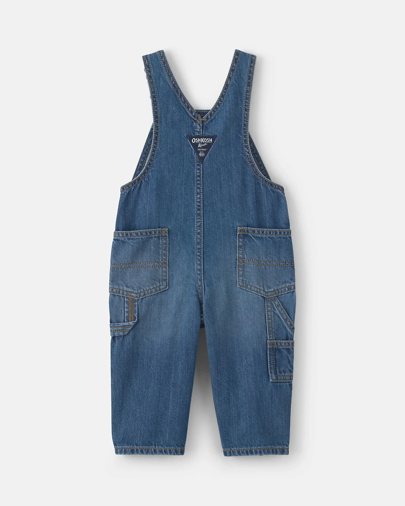 Baby Logo Denim Overalls - Dark Wash