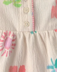 Baby Girl Summer Floral Tank Top - Cream