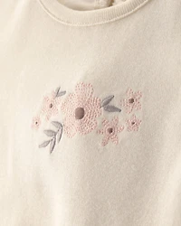 Baby Girl 3-Piece Floral Top, Bodysuit & Short Set - Brown/Ivory