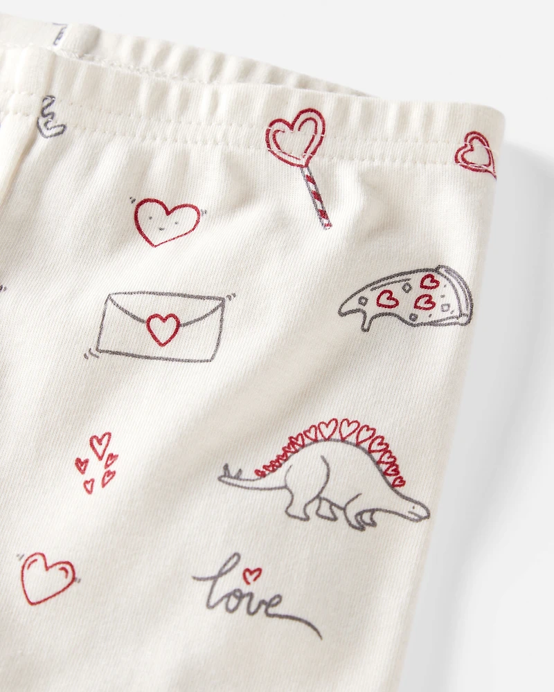 Toddler Organic Cotton Pajamas in Little Loves Print
