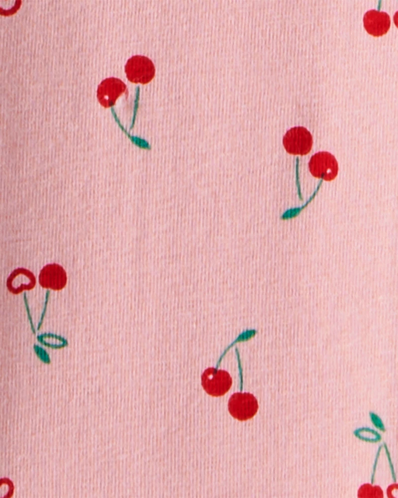 Toddler Girl Cherry Bow French Terry Sweatshirt & Pant Set - Pink