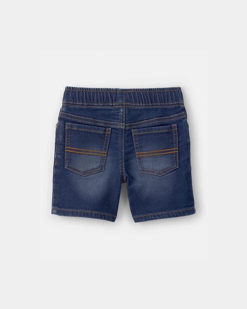 Toddler Boy Denim Drawstring  Shorts - Dark Wash