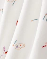 Baby Girl Paint Print PurelySoft Long-Sleeve Tee & Pant Set - Ivory