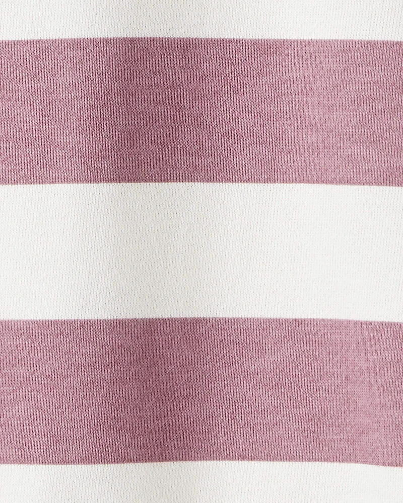 Girls Organic Cotton Henley Top in Stripes