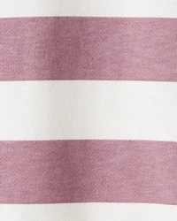 Girls Organic Cotton Henley Top in Stripes