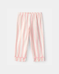 Toddler Girl Striped Loose Fit 2-Piece Pajama Set - Pink/Ivory