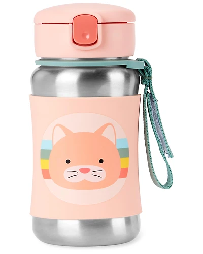 ZOO Stainless Steel Kid Straw Bottle - Cat