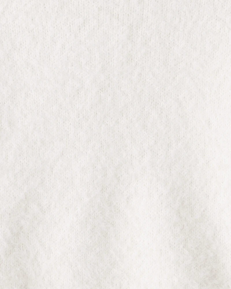 Baby Girl Brushed Sweater - White