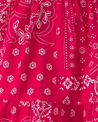 Baby Girl Bandana Sleeveless Dress - Red