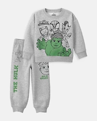 Toddler Boy 2-Piece ©Marvel The Incredible Hulk Fleece Pullover Sweatshirt & Joggers Set - Grey