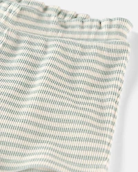 Girls 2-Piece Organic Cotton Waffle Knit Top & Short Set in  Stripes