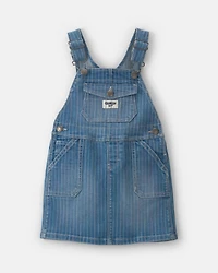 Toddler Girl Rainbow Stripe Denim Skirtall - Medium Wash