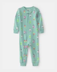 Toddler Girl Popsicle 100% Cotton 1-Piece Pajama - Blue