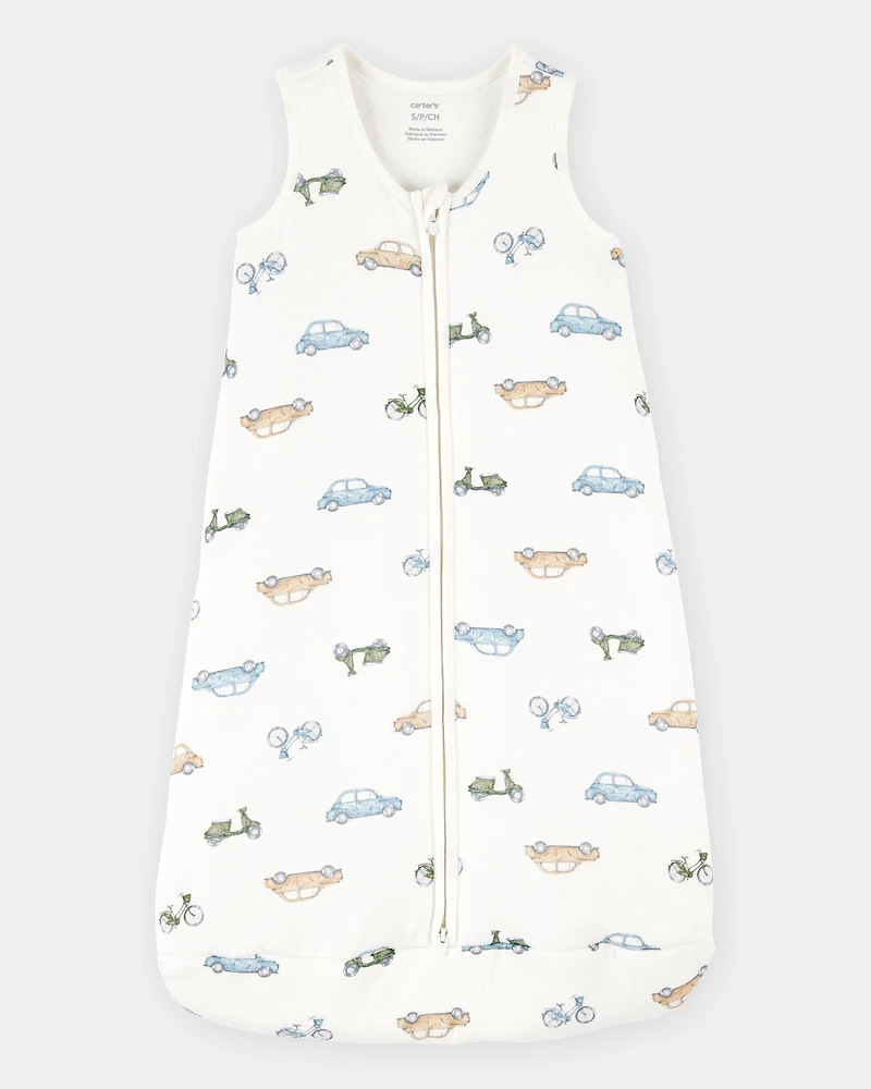 Baby Boy 2-Way Zip Cars PurelySoft Wearable Blanket - Ivory