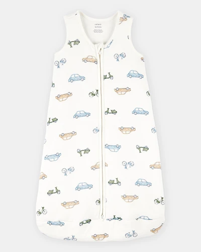 Baby Boy 2-Way Zip Cars PurelySoft Wearable Blanket - Ivory