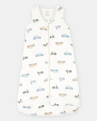 Baby Boy 2-Way Zip Cars PurelySoft Wearable Blanket - Ivory