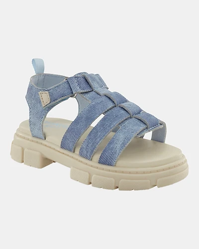 Toddler Girl Strappy Denim Sandals - Blue