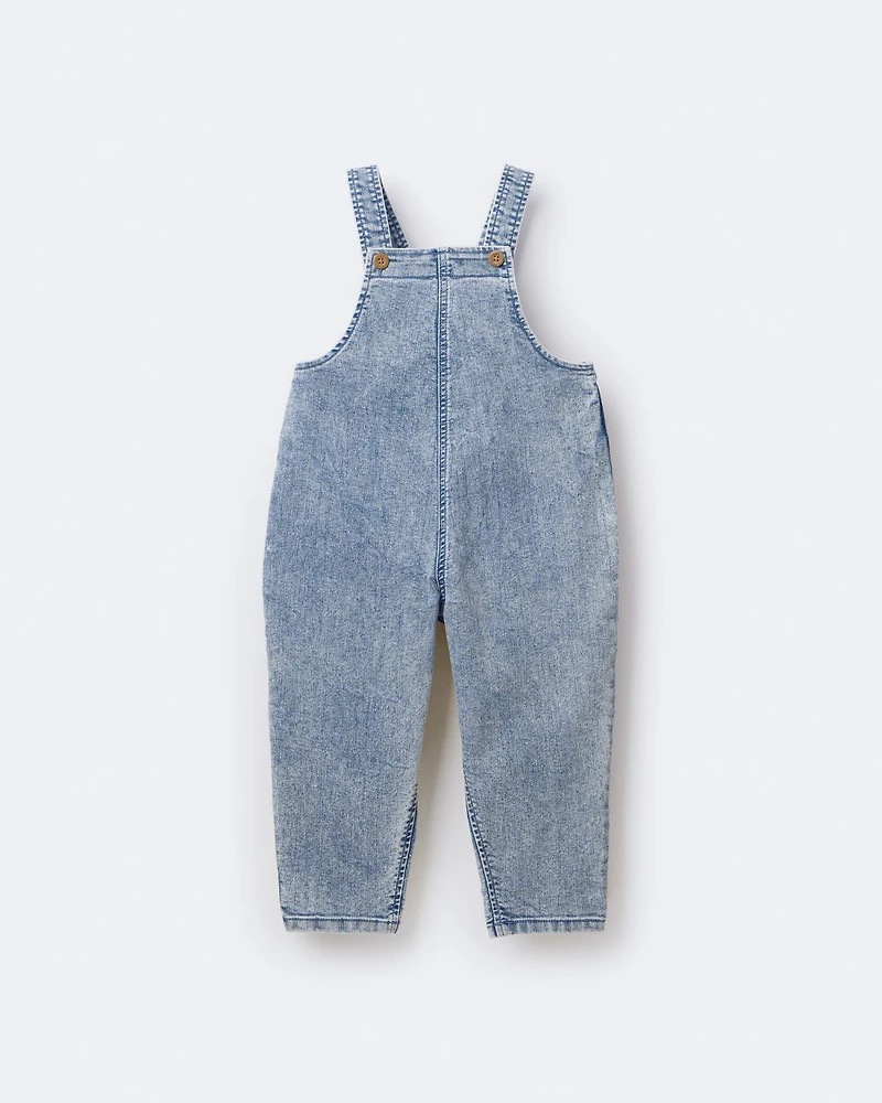 Toddler Avenue Wash Denim Overalls - Blue