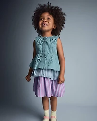 Toddler Girl Peplum Top - Teal